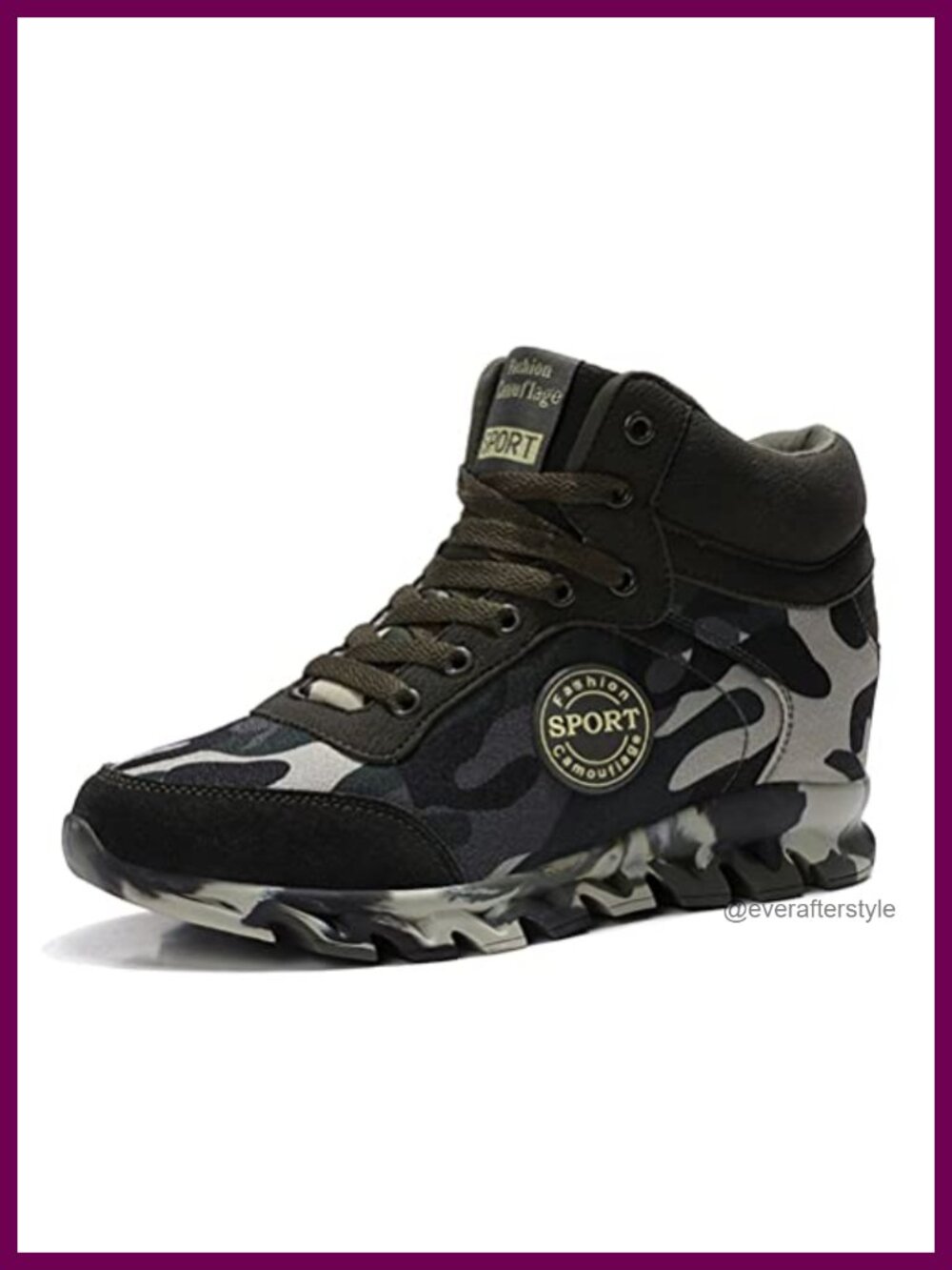 Invisible Wedge Sneakers Canvas Platform Lace-Up Casual Athletic Shoes